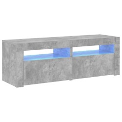 Meuble TV avec lumières LED gris béton 120x35x40 cm 613998613998