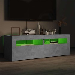 Meuble TV avec lumières LED gris béton 120x35x40 cm 613998613998