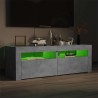 Meuble TV avec lumières LED gris béton 120x35x40 cm 613998613998