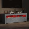 Meuble TV avec lumières LED gris béton 120x35x40 cm 613998613998