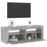 Meuble TV avec lumières LED gris béton 120x35x40 cm 613998613998