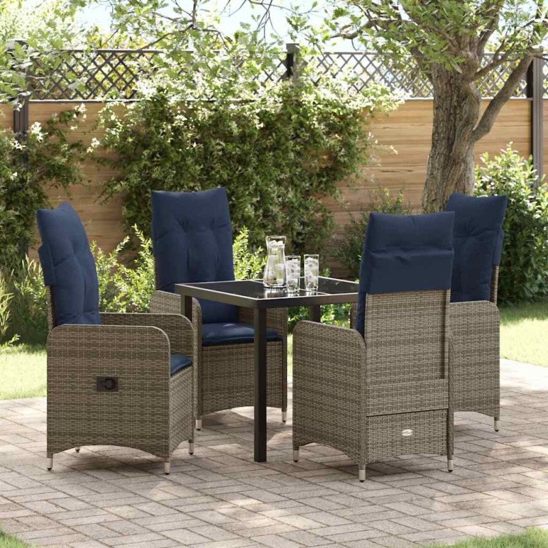 Ensemble de salle à manger pour jardin 5 pcs Noir polyrotin 613999613999