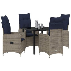 Ensemble de salle à manger pour jardin 5 pcs Noir polyrotin 613999613999