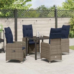 Ensemble de salle à manger pour jardin 5 pcs Noir polyrotin 613999613999