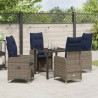 Ensemble de salle à manger pour jardin 5 pcs Noir polyrotin 613999613999