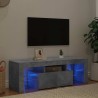 Meuble TV avec lumières LED gris béton 120x35x40 cm 614001614001