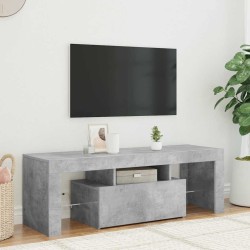 Meuble TV avec lumières LED gris béton 120x35x40 cm 614001614001