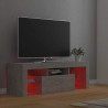 Meuble TV avec lumières LED gris béton 120x35x40 cm 614001614001