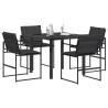 Ensemble de salle à manger pour jardin 5 pcs Noir et Gris foncé 614002614002