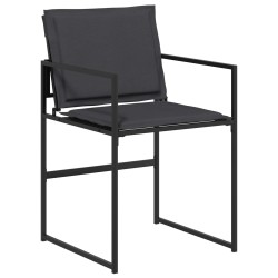 Ensemble de salle à manger pour jardin 5 pcs Noir et Gris foncé 614002614002