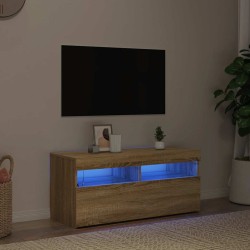 Meuble TV avec lumières LED chêne sonoma 90x35x40 cm 614003614003