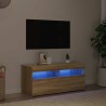 Meuble TV avec lumières LED chêne sonoma 90x35x40 cm 614003614003