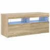 Meuble TV avec lumières LED chêne sonoma 90x35x40 cm 614003614003