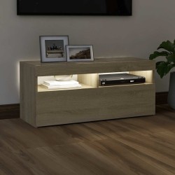 Meuble TV avec lumières LED chêne sonoma 90x35x40 cm 614003614003