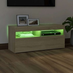 Meuble TV avec lumières LED chêne sonoma 90x35x40 cm 614003614003