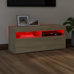 Meuble TV avec lumières LED chêne sonoma 90x35x40 cm 614003614003