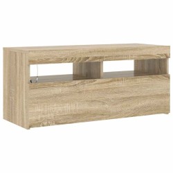 Meuble TV avec lumières LED chêne sonoma 90x35x40 cm 614003614003