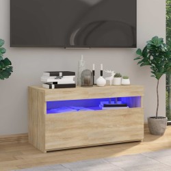 Meuble TV avec lumières LED Chêne sonoma 75x35x40 cm 614004614004
