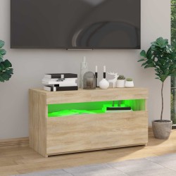 Meuble TV avec lumières LED Chêne sonoma 75x35x40 cm 614004614004