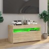Meuble TV avec lumières LED Chêne sonoma 75x35x40 cm 614004614004