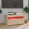 Meuble TV avec lumières LED Chêne sonoma 75x35x40 cm 614004614004