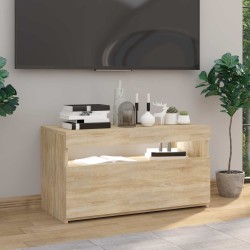 Meuble TV avec lumières LED Chêne sonoma 75x35x40 cm 614004614004