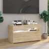 Meuble TV avec lumières LED Chêne sonoma 75x35x40 cm 614004614004