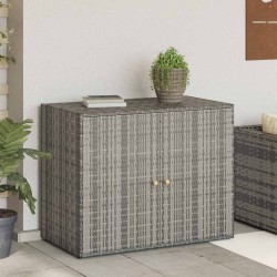Armoire de rangement jardin Gris 100x55,5x80 cm Résine tressée 614007614007