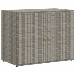 Armoire de rangement jardin Gris 100x55,5x80 cm Résine tressée 614007614007