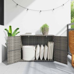 Armoire de rangement jardin Gris 100x55,5x80 cm Résine tressée 614007614007
