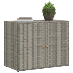 Armoire de rangement jardin Gris 100x55,5x80 cm Résine tressée 614007614007
