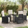Ensemble de salle à manger pour jardin 5 pcs Noir polyrotin 614008614008