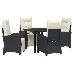 Ensemble de salle à manger pour jardin 5 pcs Noir polyrotin 614008614008