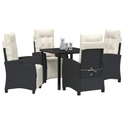 Ensemble de salle à manger pour jardin 5 pcs Noir polyrotin 614008614008