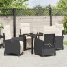 Ensemble de salle à manger pour jardin 5 pcs Noir polyrotin 614008614008