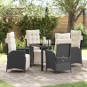 Ensemble de salle à manger pour jardin 5 pcs Noir polyrotin 614009614009