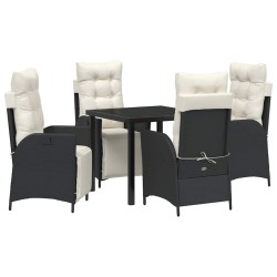 Ensemble de salle à manger pour jardin 5 pcs Noir polyrotin 614009614009