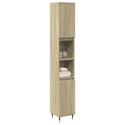 Armoire salle de bain chêne sonoma 30x30x190 cm 614010614010
