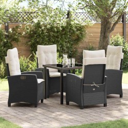 Ensemble de salle à manger pour jardin 5 pcs Noir polyrotin 614015614015