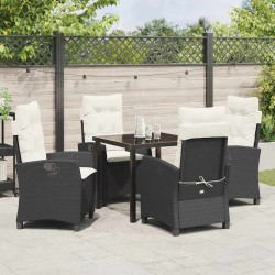 Ensemble de salle à manger pour jardin 5 pcs Noir polyrotin 614015614015