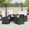 Ensemble de salle à manger pour jardin 5 pcs Noir polyrotin 614015614015