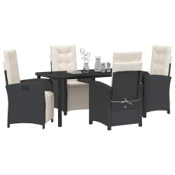 Ensemble de salle à manger pour jardin 5 pcs Noir polyrotin 614016614016