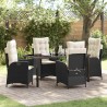 Ensemble de salle à manger pour jardin 5 pcs Noir polyrotin 614017614017
