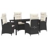 Ensemble de salle à manger pour jardin 5 pcs Noir polyrotin 614017614017
