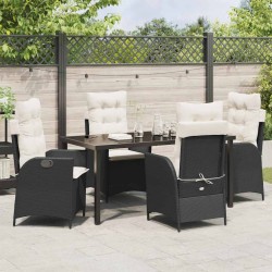Ensemble de salle à manger pour jardin 5 pcs Noir polyrotin 614017614017