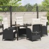 Ensemble de salle à manger pour jardin 5 pcs Noir polyrotin 614017614017