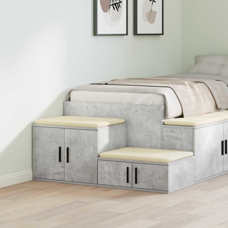 Armoire de rangement 2 pcs Gris béton 103 x 41 x 40 cm 614019614019
