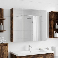Armoire Miroir de Salle de Bain Chêne fumé 80 x 14.5 x 70 cm 614026614026