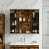 Armoire Miroir de Salle de Bain Chêne fumé 80 x 14.5 x 70 cm 614026614026
