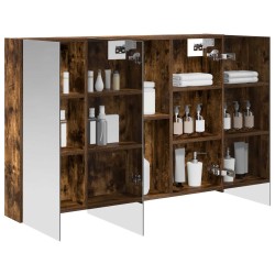 Armoire Miroir de Salle de Bain Chêne fumé 100 x 14,5 x 70 cm 614027614027